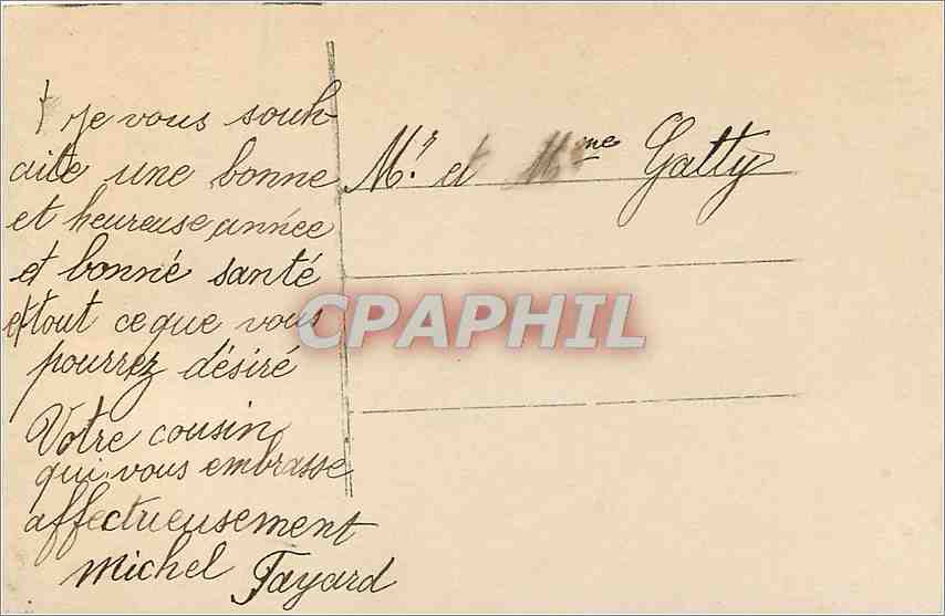 CPA Heureuse Annee — Verso