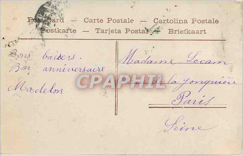 CPA Joyeux Anniversaire Enfant — Rückseite