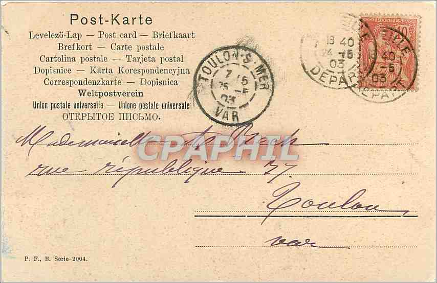 CPA Enfant — Rückseite