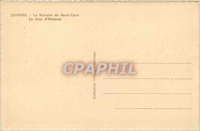 CPA Quimper - La Retraite du Sacre-Coeur — Rückseite