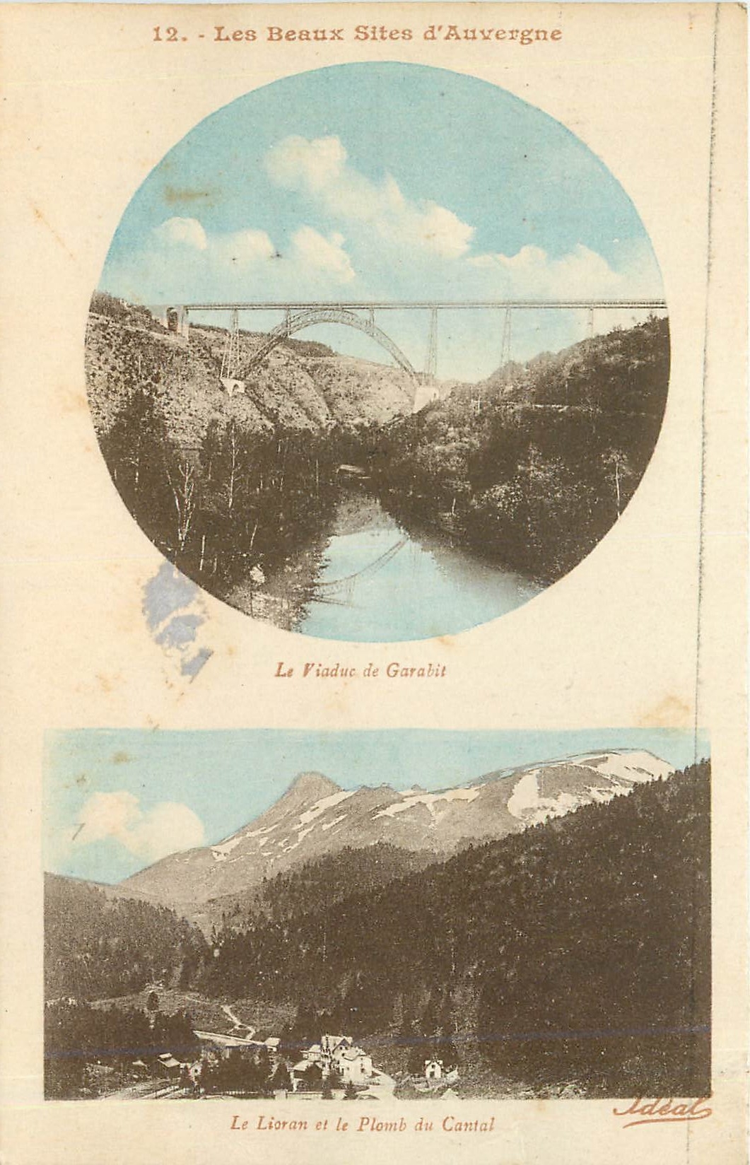 CPA Les Beaux Sites d'Auvergne Le viaduc du Garabit Le Lioran et le plomb du Cantam