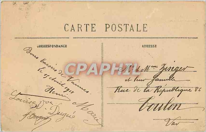 Vannes et sa Femme — Collection Villard, Quimper — n° 2330 — Rückseite