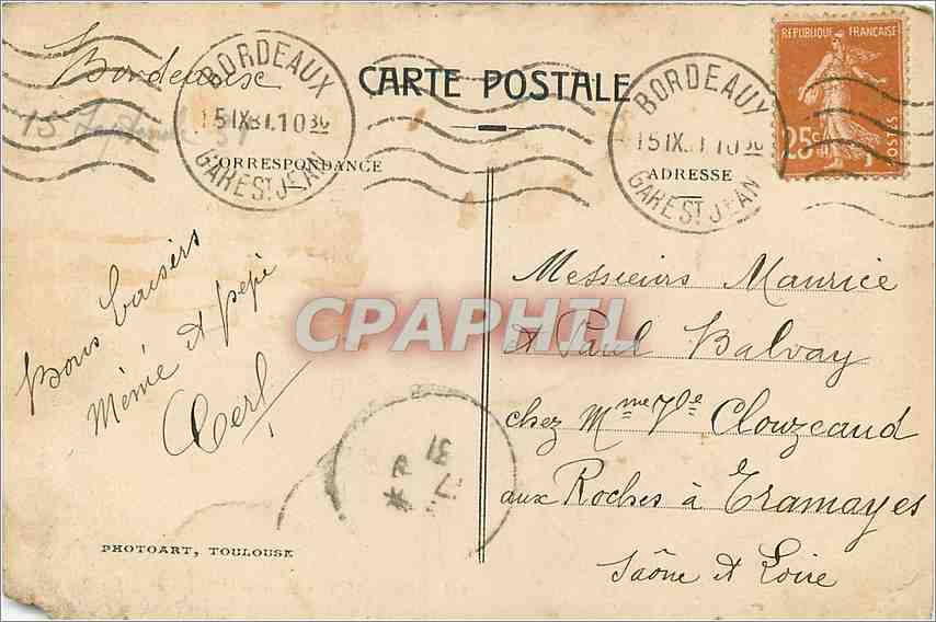CPA Bordeaux - Quai de Bourgogne Bateaux — Rückseite