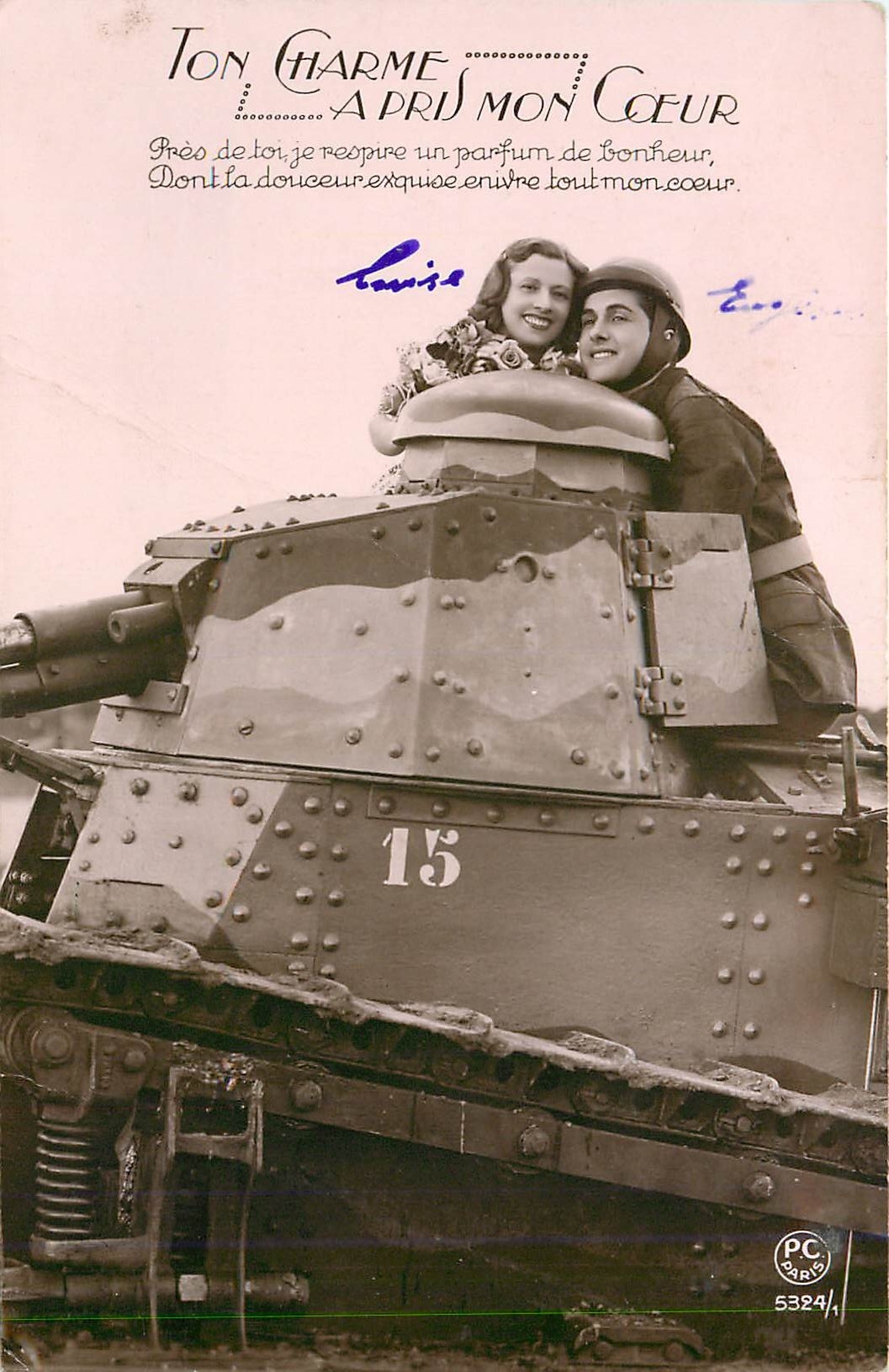 CPA Ton Charme a pris mon cœur Tank Char d'assaut