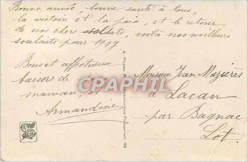 CPA La Vision Petit Gerard Salon 1912 — Rückseite