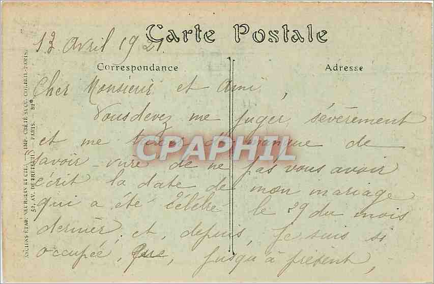 CPA Paris - L'Avenue de l'Opera vue prise de l'Hotel du Louvre — Rückseite