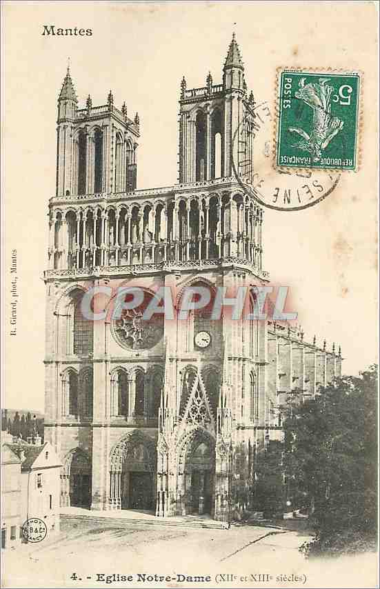 CPA Mantes Eglise Notre-Dame