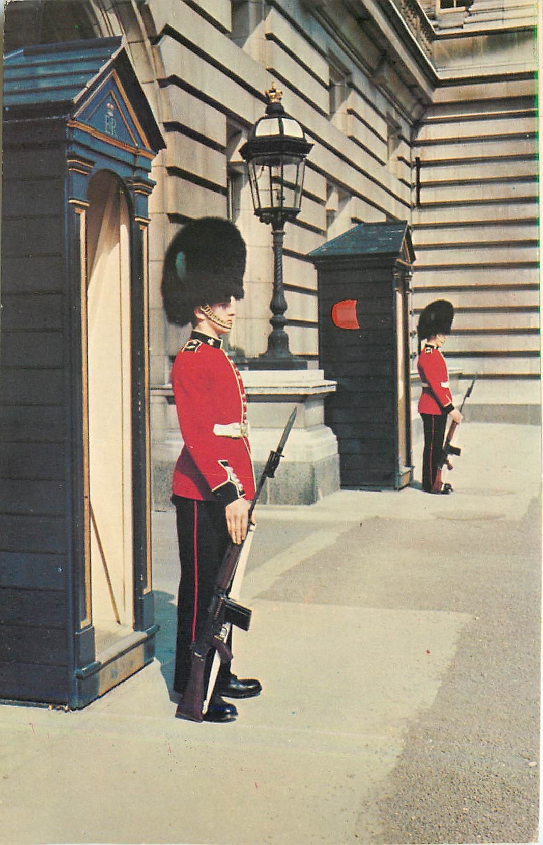 CPM Irish Guards on Sentry Duty at Buckingham Palace London Militaria