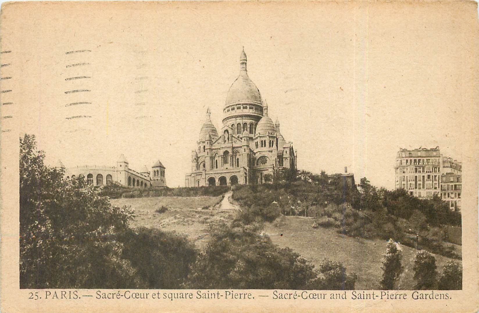 CPA Paris - Sacre-Coeur et square Saint-Pierre