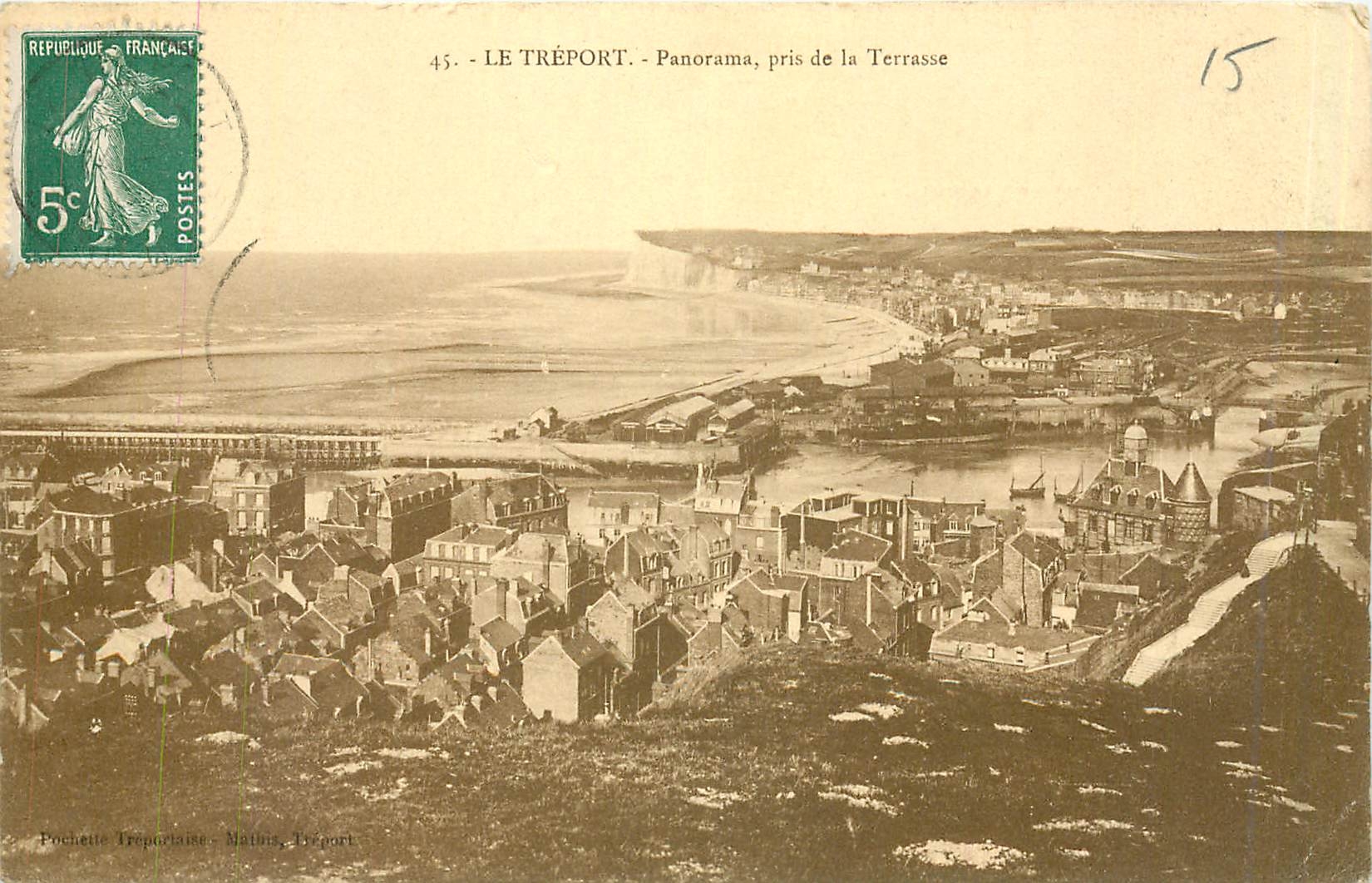 CPA Le Treport - Panorama pris de la Terrasse