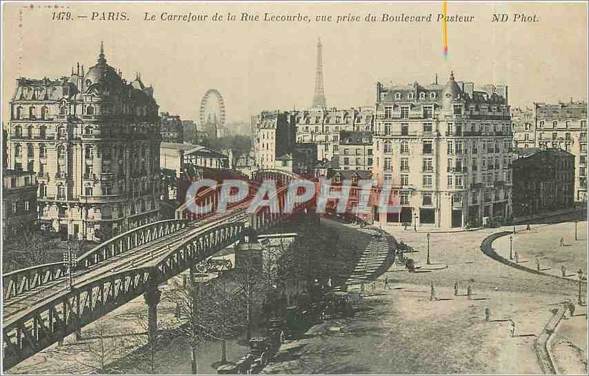 Paris — Le Carrefour de la Rue Lecourbe, vue prise du Boulevard Pasteur — ND Phot. n°1479