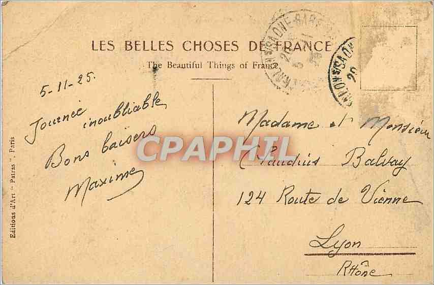 CPA Dijon - Porte Guillaume et Place Darcy Tramway — Verso