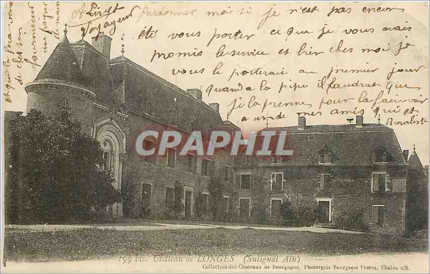 Château de Longes (Salignat Ain) — Collection des Châteaux de Bourgogne, Phototypie Bourgeois Frères, Chalon s/s