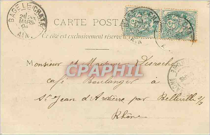 Château de Longes (Salignat Ain) — Collection des Châteaux de Bourgogne, Phototypie Bourgeois Frères, Chalon s/s — Verso
