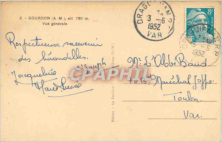 CPA Gourdon Vue generale — Back