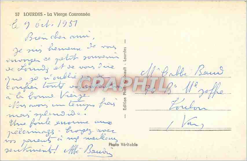 CPA Lourdes - La Vierge Couronnee — Verso