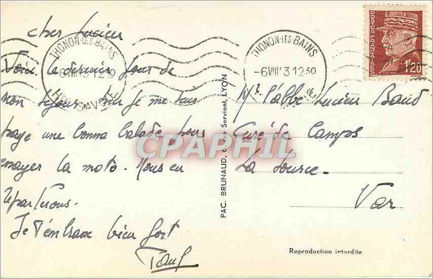 CPA Thonon-les-Bains Basilique de St. Francois de Sales — Verso