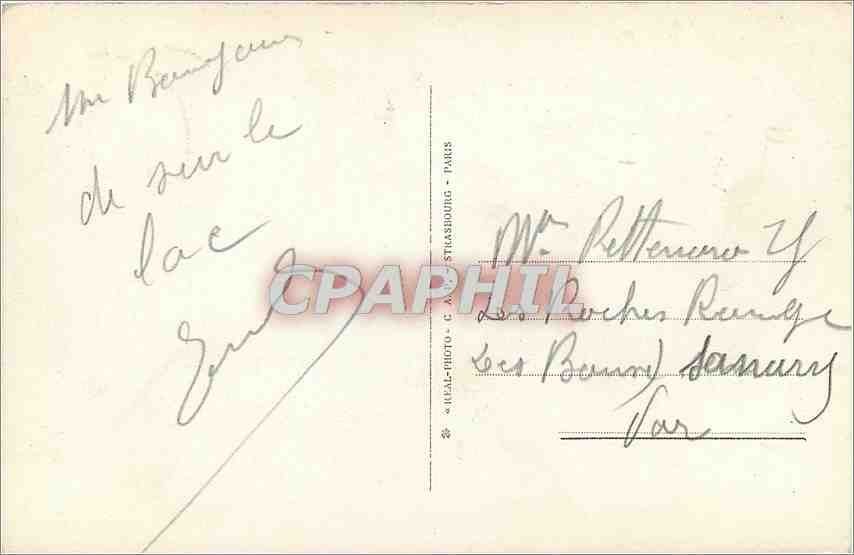 Téléphérique de Veyrier du lac d'Annecy — Menthiòn et le massif des Bauges — éditeur REAL-PHOTO-C.A. STRASBOURG - PARIS — Rückseite