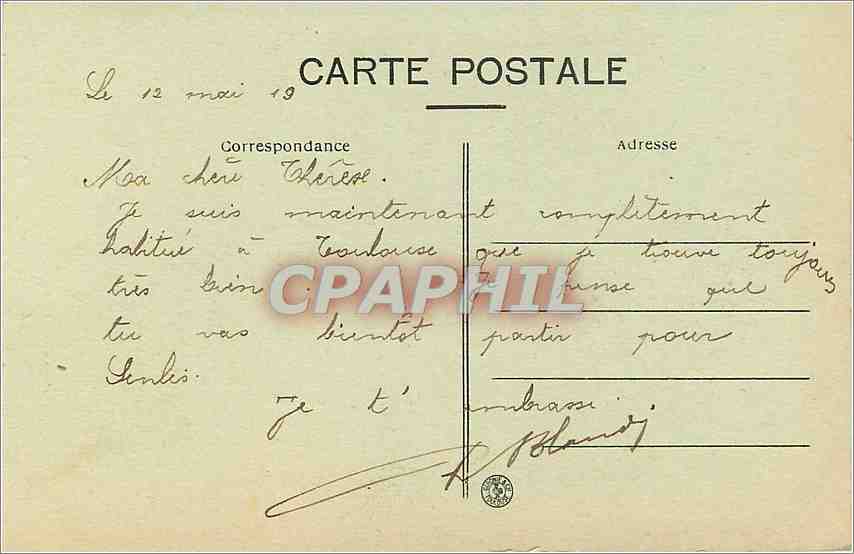 CPA Toulouse - Portail de la Dalbade — Rückseite
