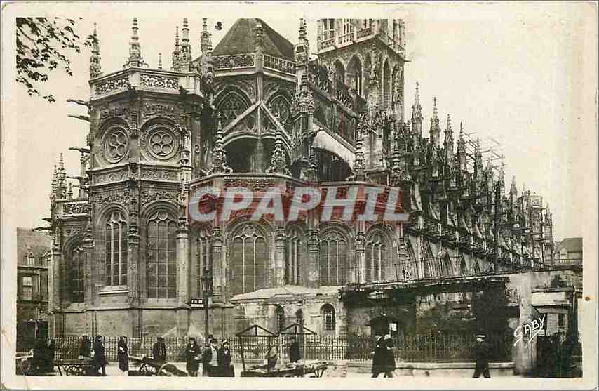 CPA Caen Abside de l'Eglise Saint-Pierre
