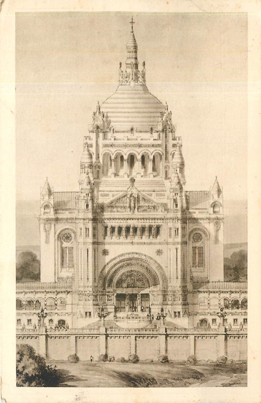 CPA La Basilique de Lisieux Le Projet - Facade et Dome