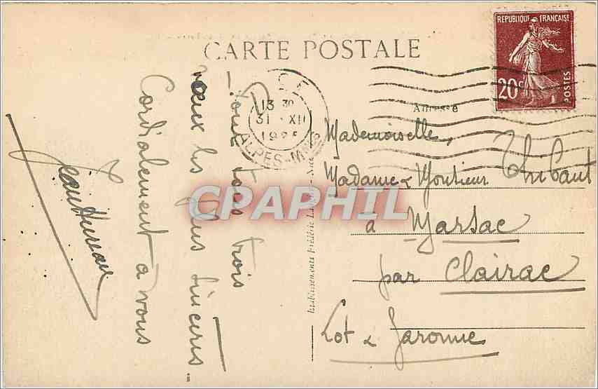 CPA Nice - Les Quais du Port et la Pointe de Mont-Borax — Verso