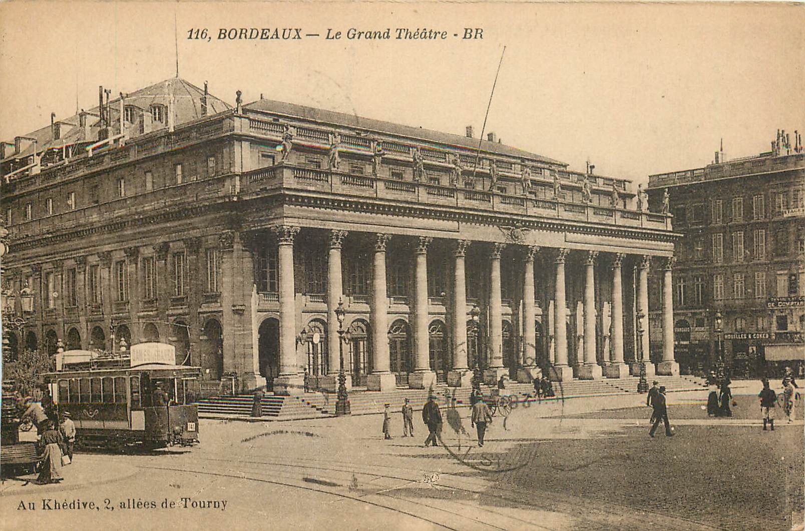 CPA Bordeaux - Le Grand Theatre Tramway