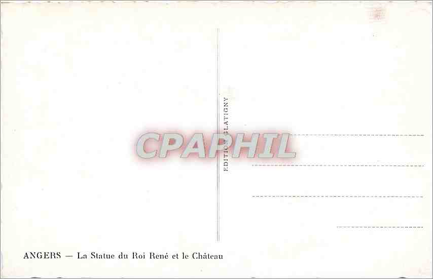 CPA Angers - La Statue du Roi Rene et le Chateau — Rückseite