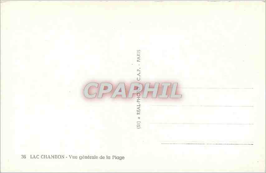 Lac Chambon — Vue générale de la plage — C.A.P. Paris, n°36 — Reverso