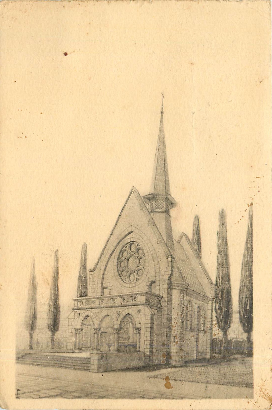 CPA Hebuterne - Perspective d'ensemble de la future Chapelle commemorative