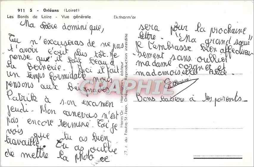 CPM Orleans Les Bords de Loire - Vue generale — Verso