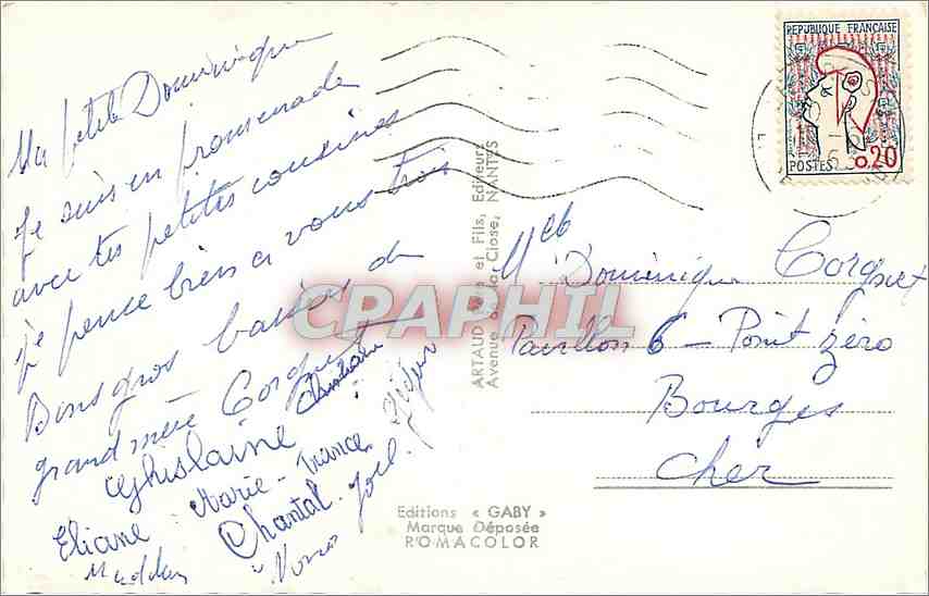 CPM Souvenir du Croisic Plage de Fort Lin Le port Quai de la Petite Chambre Le port et la criee Bate — Verso