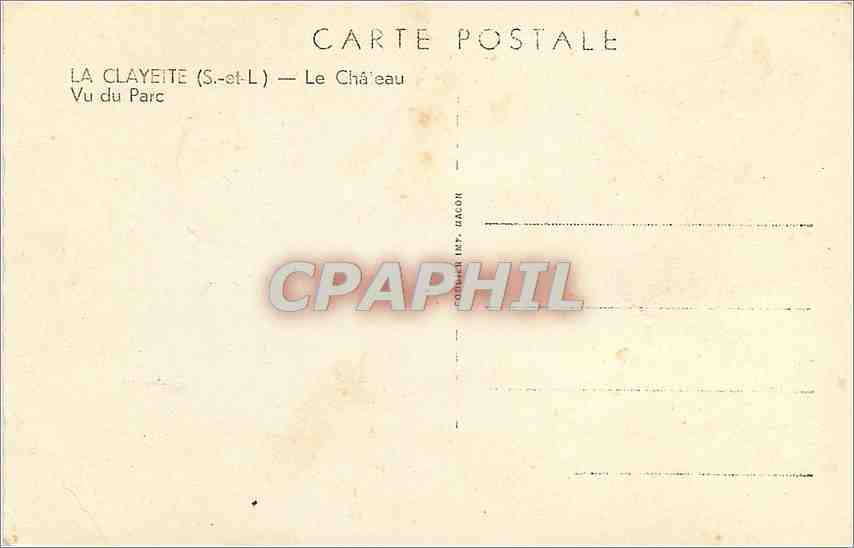CPM La Clayeite - Le Chateau — Rückseite