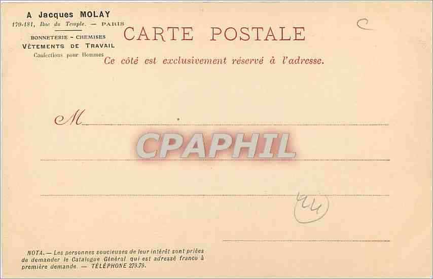 CPA Nantes - Palais de Justice — Rückseite