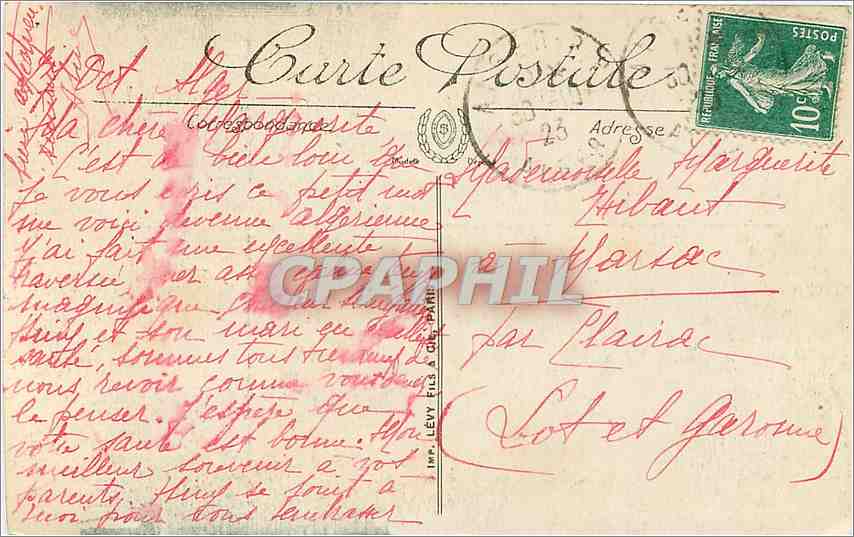 CPA Alger - Interieur de la Nouvelle Poste — Verso