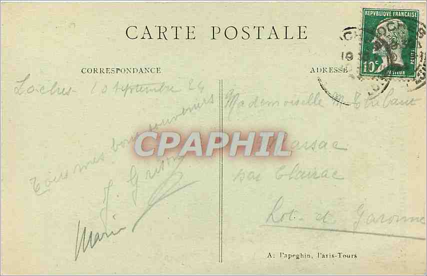 CPA Loches - Le Chateau et la Porte des Cordeliers — Rückseite