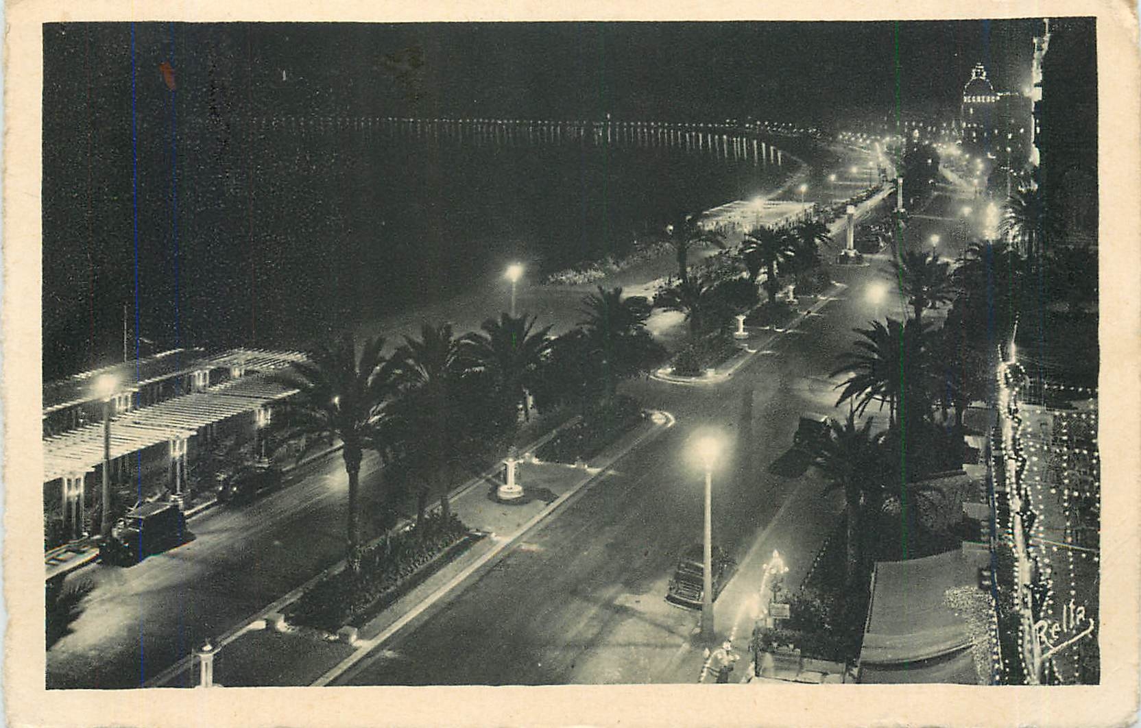 CPA Nice la nuit - La Promenade des Anglais
