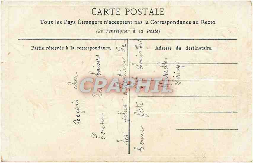 CPA Souhaits de Bonne Fete — Rückseite