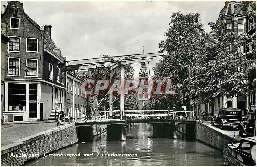 CPA Amsterdam Groenburgwal with tower the Southern Church