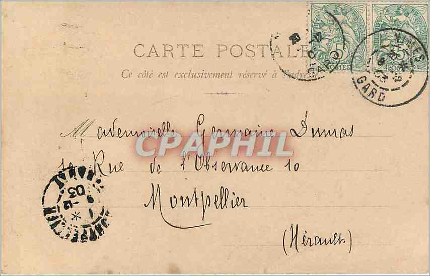CPA Messagere d'amour Femme Colombe — Verso