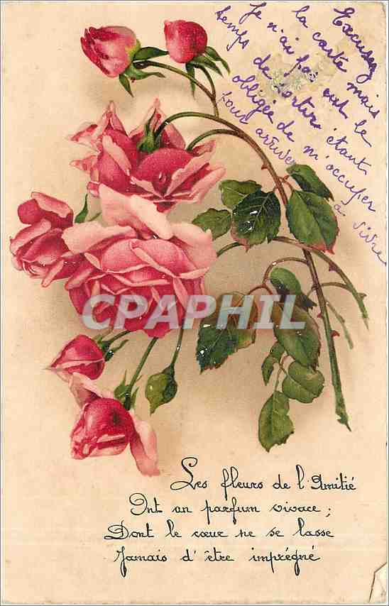 CPA Les fleurs de l'Amitie ont un parfum vivace Dont le coeur ne se lasse jamais d'etre impregne