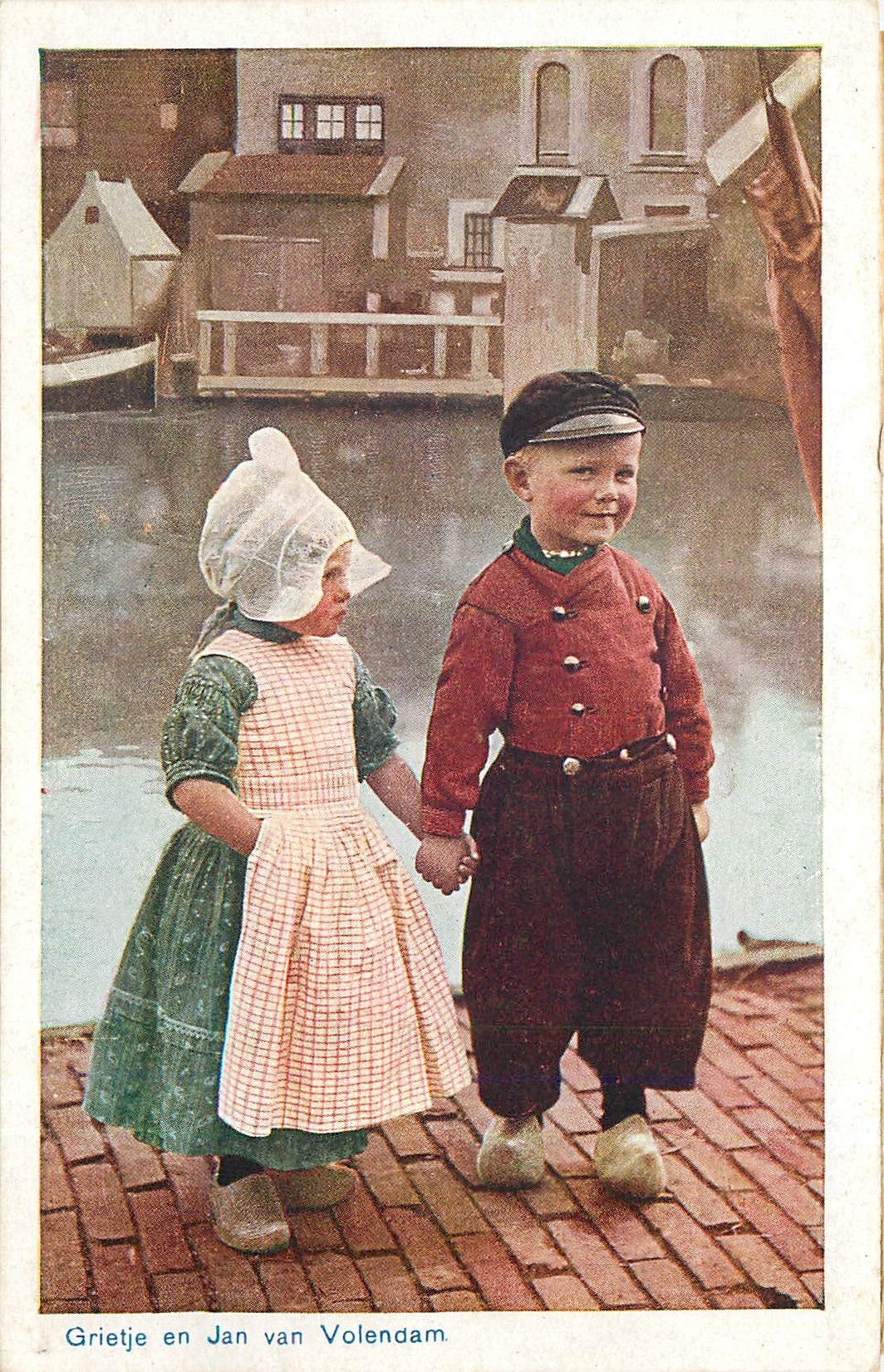 CPA Grietje en Jan van Volendam Enfants Folklore