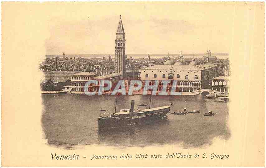 CPA Venezia - Panorama della Citta visto dall'Isola di S. Giorgio Bateau