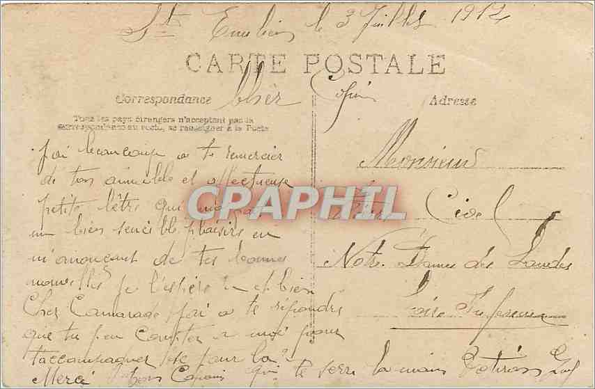 CPA Souhaits de Bonheur bien sinceres Femme Mariage — Verso
