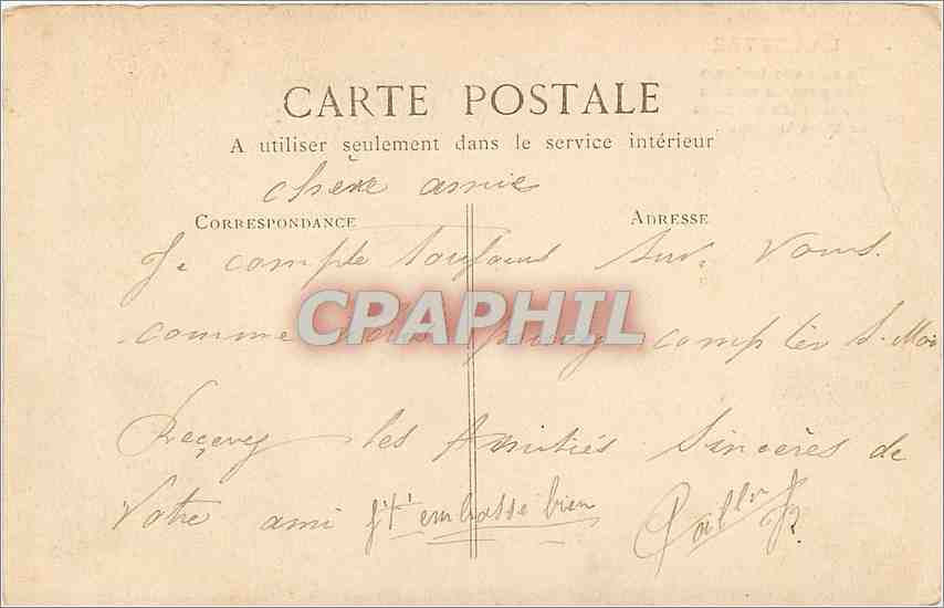 CPA La Lettre — Rückseite