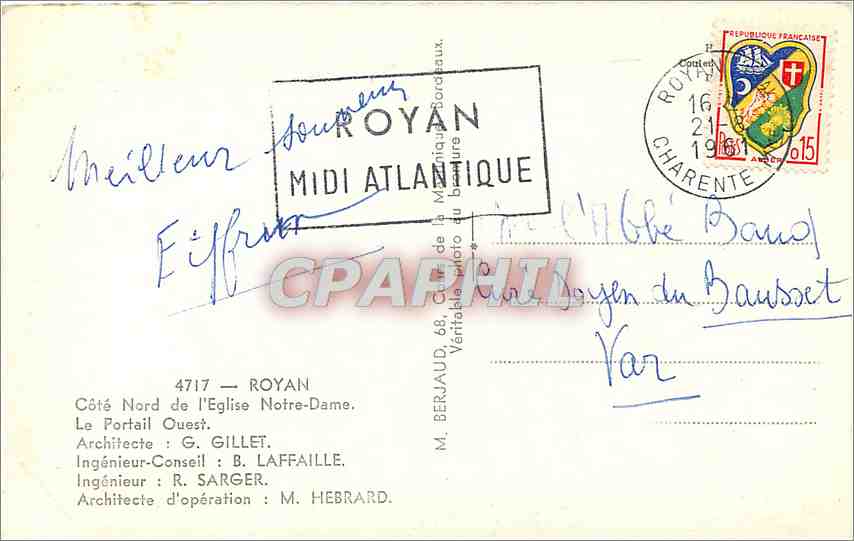 CPM Royan Cote Nord de l'Eglise Notre-Dame — Rückseite