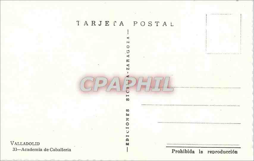 CPM Valladolid Academia de Caballeria — Back