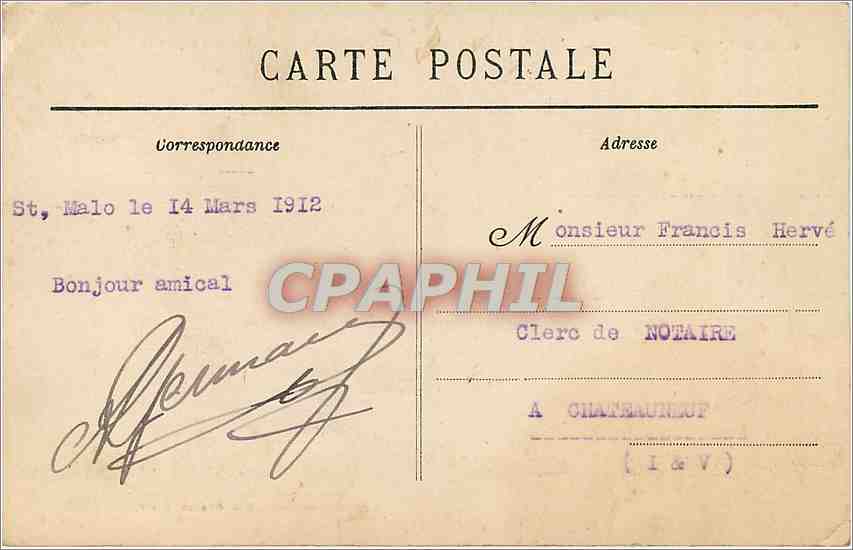 CPA Saint-Malo - Le Tombeau de Chateaubriand — Verso
