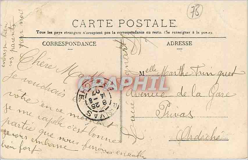 CPA Saint-Germain-en-Laye Le Chateau l'Eglise et la Gare — Verso