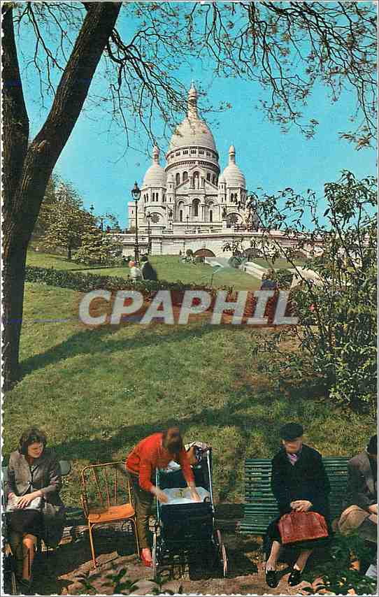 CPM Paris et ses merveilles Basilique du Sacre-Coeur de Montmartre vue des jardins